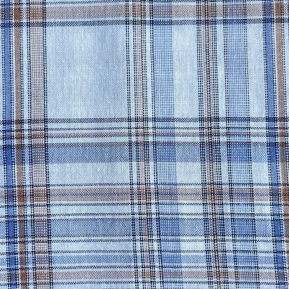 Back Bay Rowing Co. Shirt Mens Large Plaid Button Up Long Sleeve Blue Brown - Picture 3 of 10